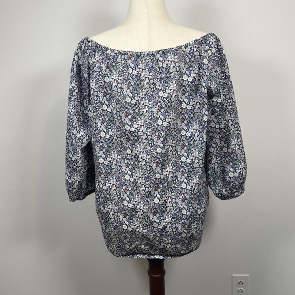 J. Crew Liberty Print "June Meadow" Floral Peasant Blouse XL - Picture 4 of 10